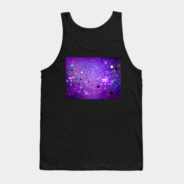 Purple Background with Stars Tank Top by Blackmoon9